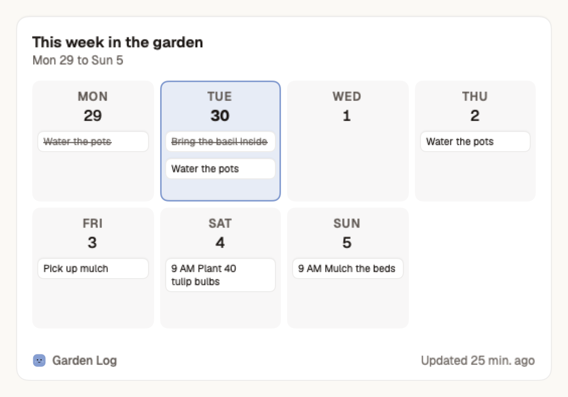 The Week widget